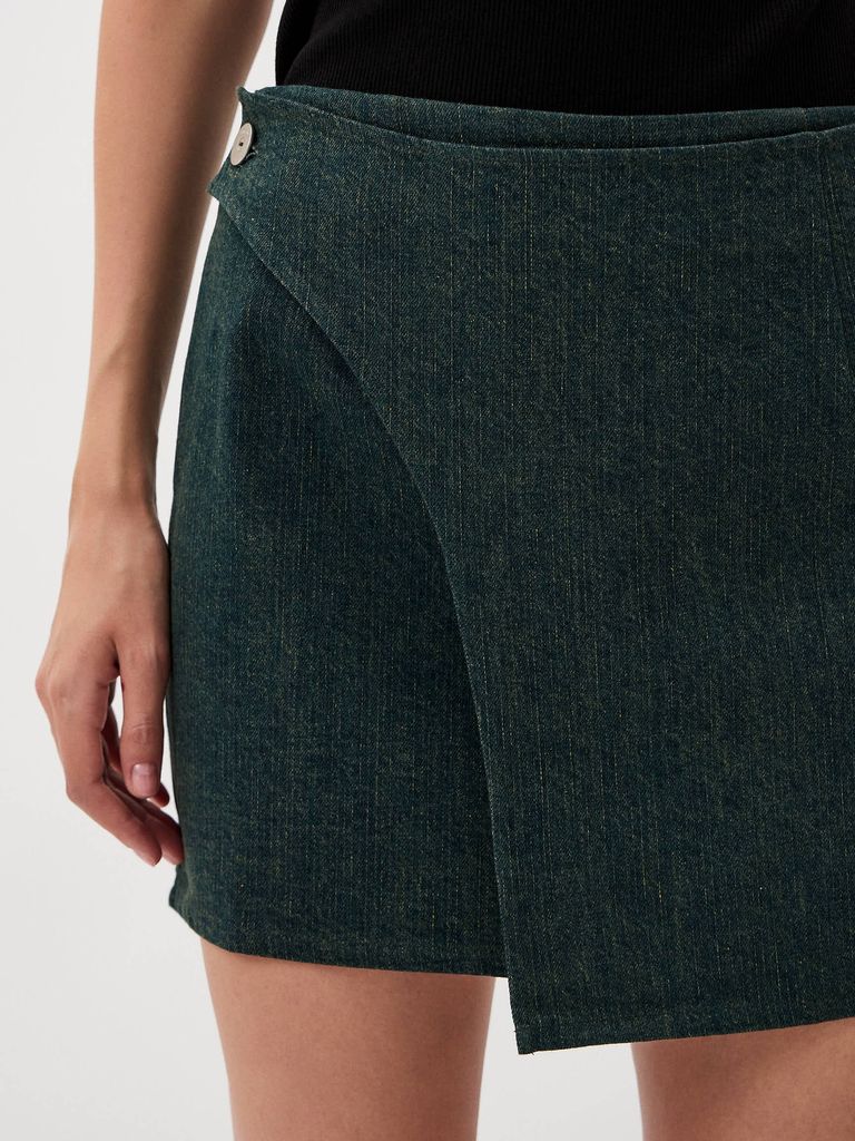 Double Layered Denim Skirt
