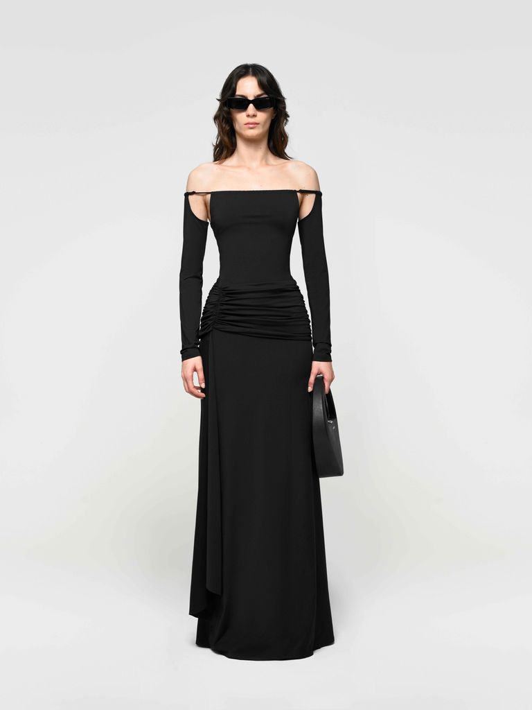 Maxi Dress with Detached Sleeves