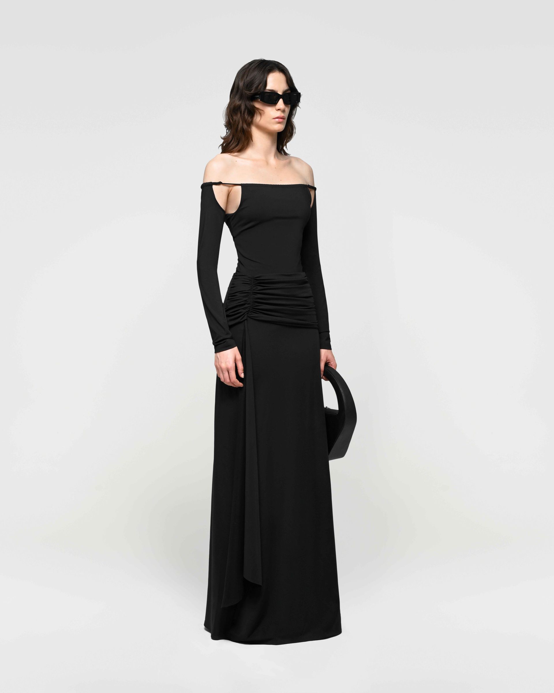 Maxi Dress with Detached Sleeves