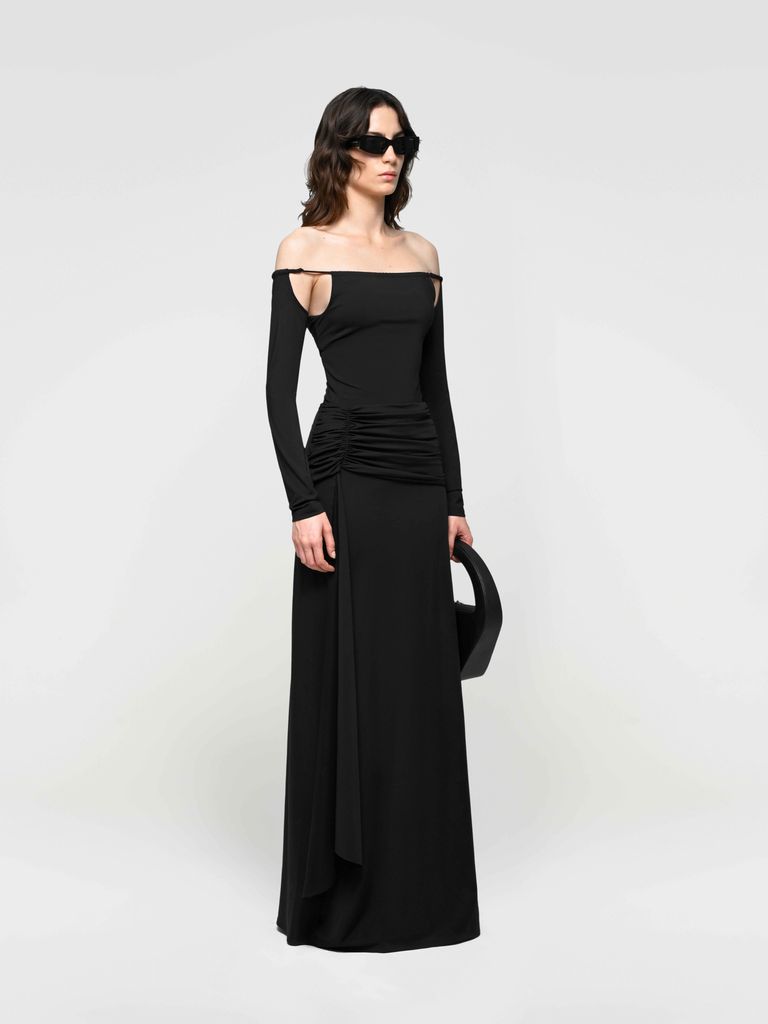 Maxi Dress with Detached Sleeves