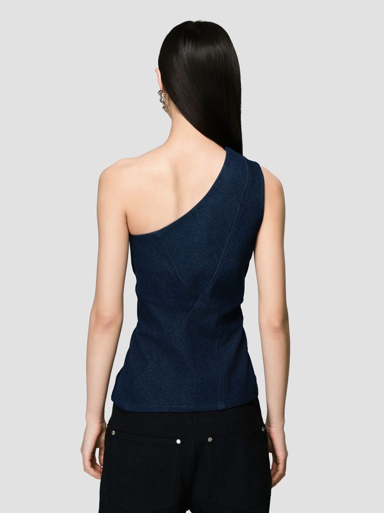 One Shoulder Zipper Top