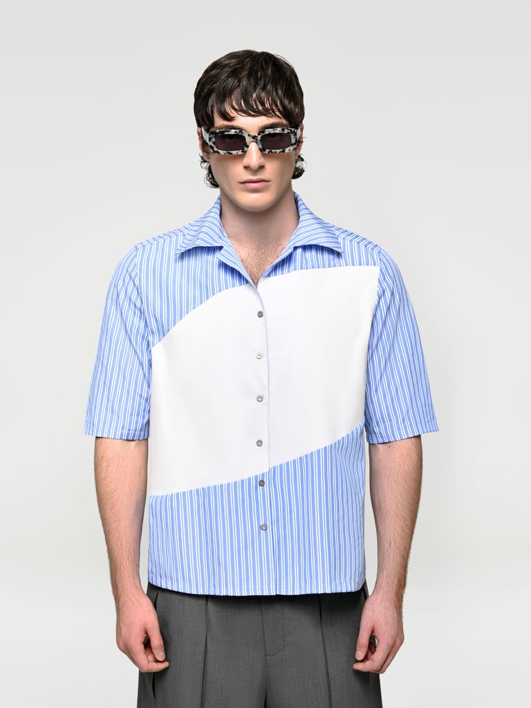 Рубашка Two colored striped shirt, short sleeve