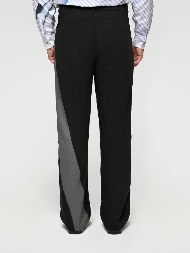 Asymmetric two colored men pants