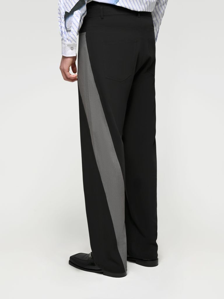 Asymmetric two colored men pants