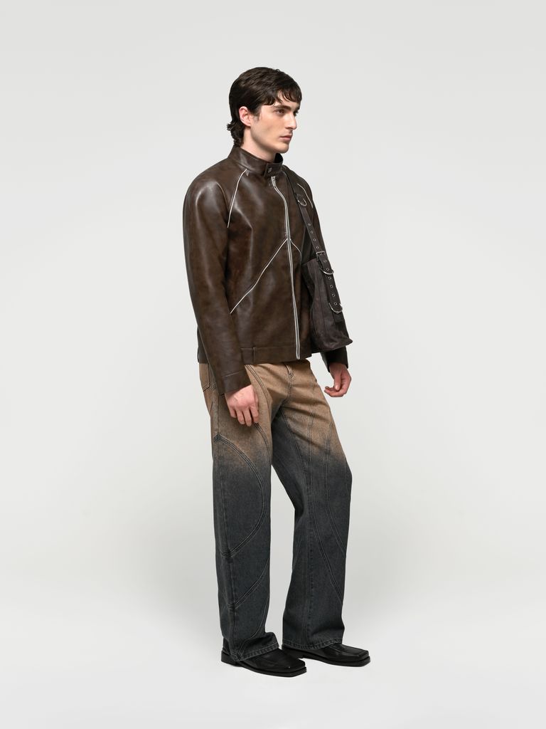 Faux Leather Raglan Jacket