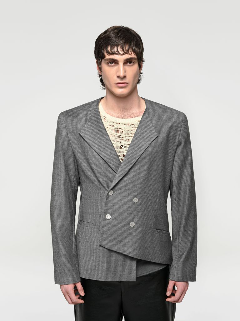 Asymmetric mens blazer